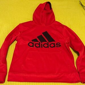 adidas Red Pullover Hoodie with Black Logo